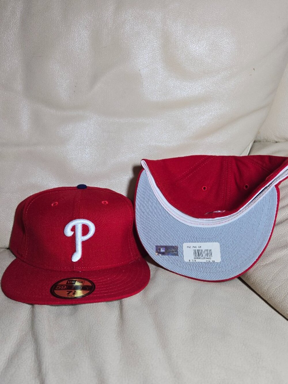Vintage Y2K Philadelphia Phillies New Era 59FIFTY Fitted Hat Grey U/V All Sizes